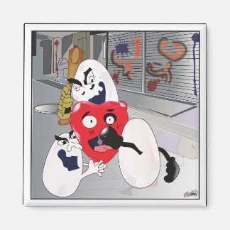 Íman "Ovos são maus para o seu coração" - Magneta de re