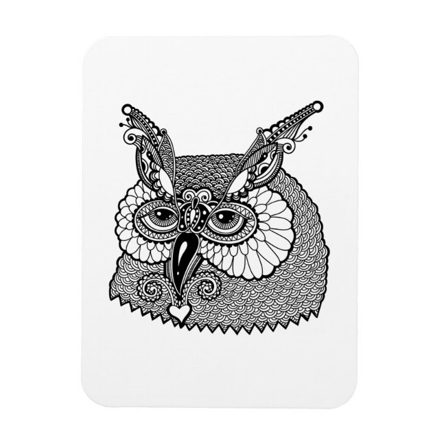 Íman Owl Head Zendoodle (Vertical)