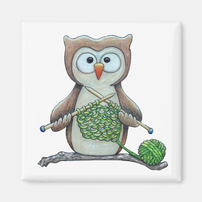 Íman Owl Knitter (Frente)
