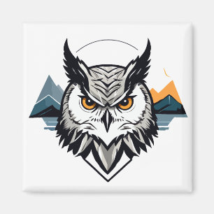 Íman Owl Vetor Art Animal Modern Urban City Graphic