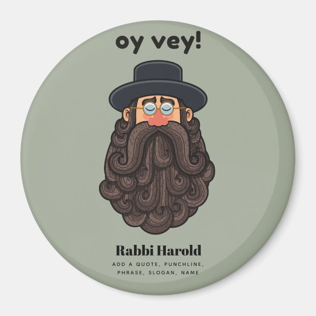 Íman OY VEY! Funny RABBI Peronalizado (Frente)