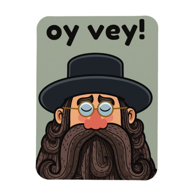 Íman OY VEY! Funny RABBI Peronalizado (Vertical)