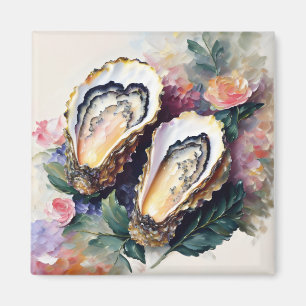 Íman Oyster Oil Painting Arte Floral