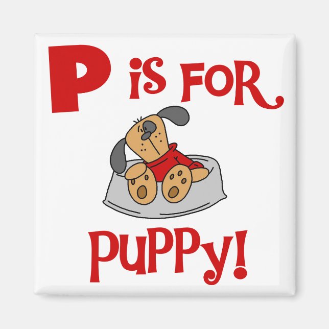 Íman P é para o camiseta e os presentes do filhote de c (Frente)