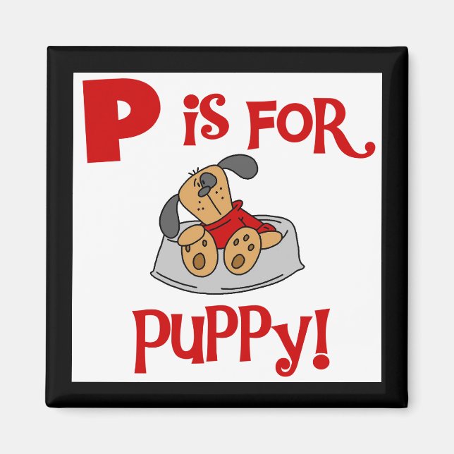 Íman P é para o camiseta e os presentes do filhote de c (Frente)