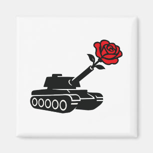 Íman Pacifismo anti-guerra do tanque de Rosa Floral