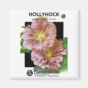 Íman Pacote da semente do vintage do Hollyhock