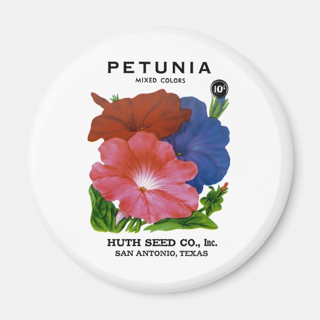 Íman Pacote de Semente de Petunia Vintage (Frente)