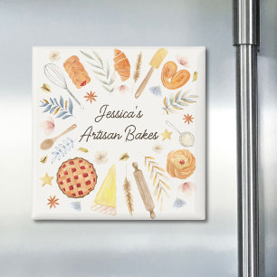 Íman Padaria de Confeitaria de Aquarela Personalizada