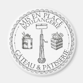 Íman Padaria francesa Patisserie, Black and White Vinta