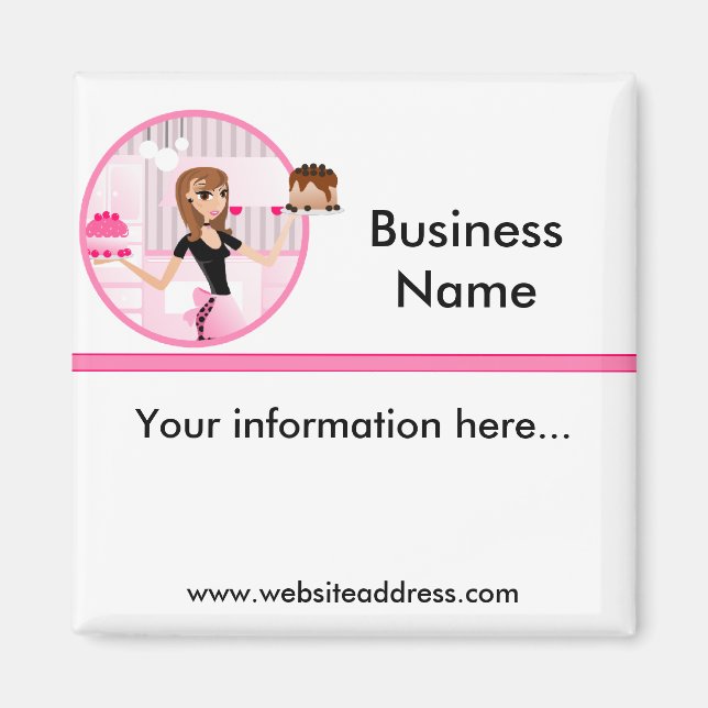 Íman padaria/padaria/pastelaria — Magneta de coral Desi (Frente)