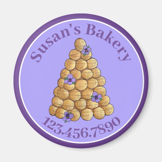 Íman Padaria pastelaria Chef Croquembouche Casamento Co (Frente)