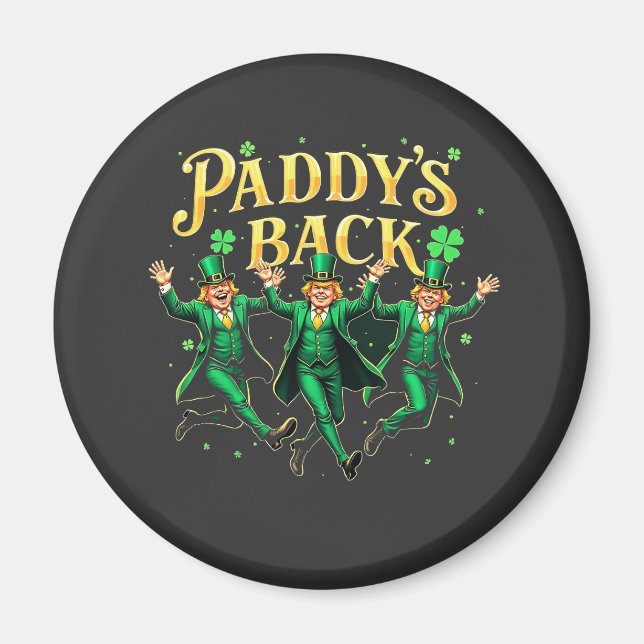 Íman Paddy's Back Dia de São Patrício Trump Dancing (Frente)