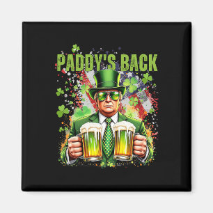 Íman Paddy's Back Funny Trump Dia de São Patrício Irish