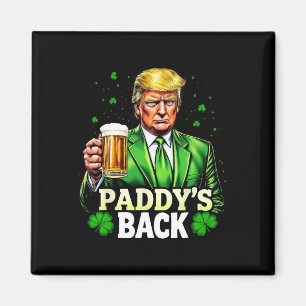 Íman Paddy's Back Trump Beer Shamrock Dia de São Patríc