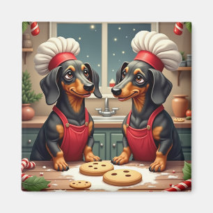Íman Padeiros de Biscoitos de Natal Dachshund Pintura d