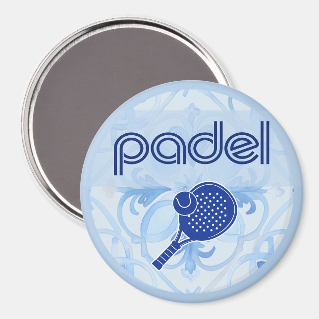 Íman Padel Magnet – Spanish Tile Vibes in Blue (Front/Back)