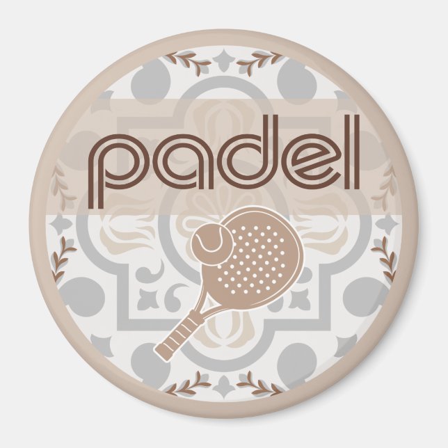 Íman Padel Magnet – Vibrações de Azulejo Espanhol Tons  (Frente)