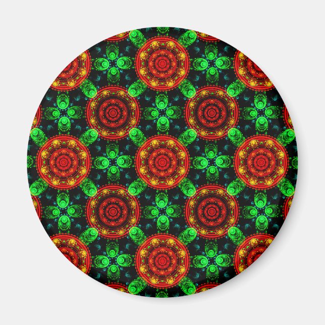 Íman Padrão Abstrato Floral Moderno Boho Elegante #504 (Frente)
