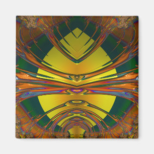 Íman Padrão Amarelo Laranja Verde ~