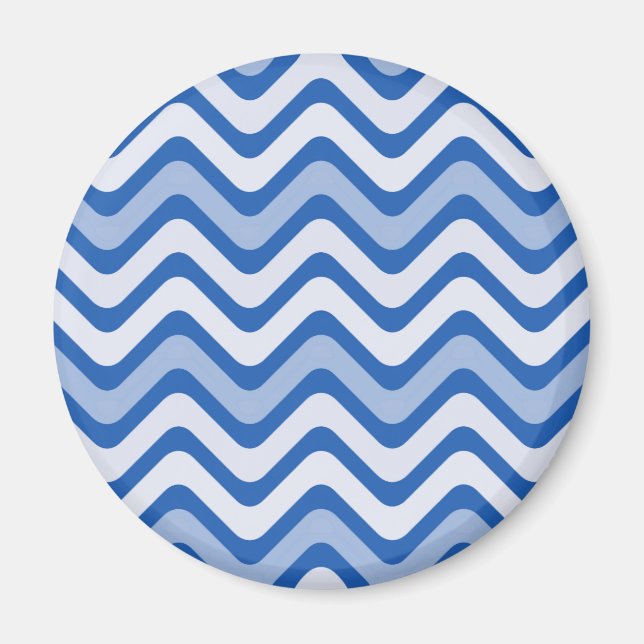 Íman Padrão Azul de Onda (Frente)