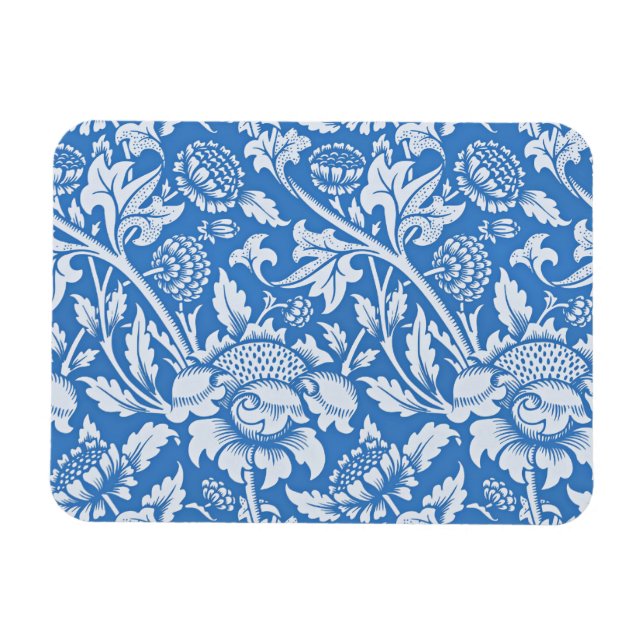 Íman Padrão azul ornamental vítrea, popular (Horizontal)