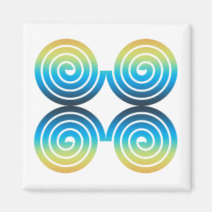 ÍMAN PADRÃO AZUL VERDE ESPIRAL