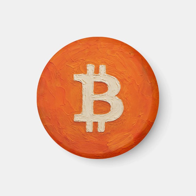Íman Padrão Bitcoin (Óleo, Estilo: 3) (Frente)
