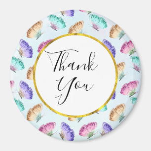 Íman Padrão Bonito da Borboleta de Aquarela Pastel