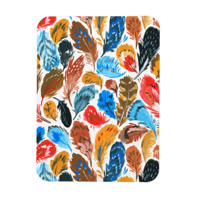 Íman Padrão brilhante com penas de aves (Vertical)