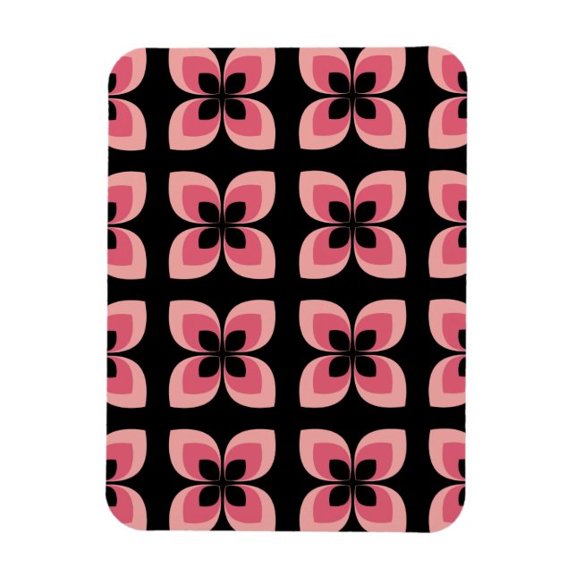 Íman Padrão Brilhante De Flor Rosa Tonelada (Vertical)