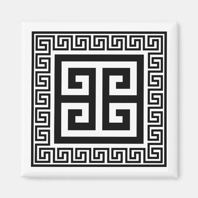 Íman Padrão-chave grego Magnet Design preto (Frente)