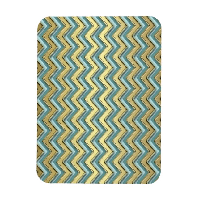 Íman Padrão Chevron Dourado e lacrimogênio (Vertical)