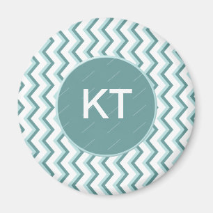 Íman Padrão Chevron ZigZag em verde-minúsculo