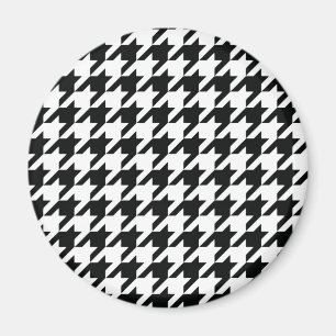 Íman Padrão Clássico de Houndstooth: Preto e Branco Vin