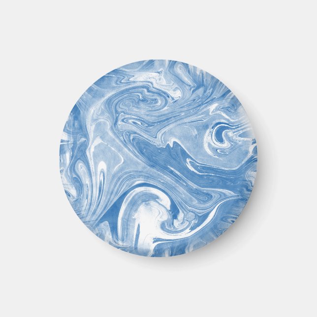 Íman Padrão Colorido de Arte Marble. (Frente)