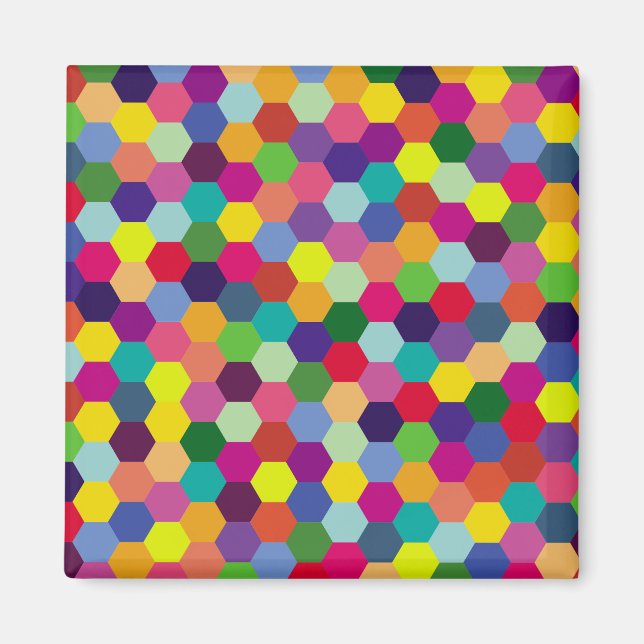 Íman Padrão Colorido Moderno - hipster primavera de Mod (Frente)