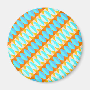 Íman Padrão Colorido Turquesa Azul Laranja Amarelo