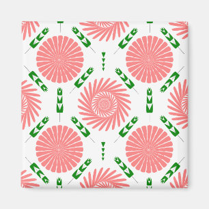 Íman padrão com flores rosa