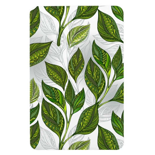 Íman Padrão contínuo com folhas de chá verde (Vertical)