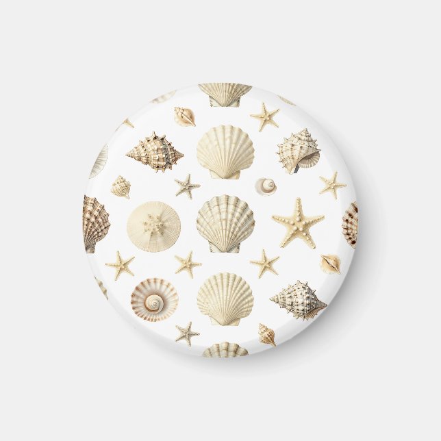 Íman Padrão contínuo de estrelas-do-mar e conchas marin (Frente)