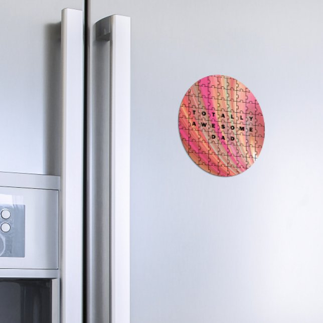 Íman Padrão Cor de Texto Rosa/Castanho do Quebra-cabeça (Criador carregado)