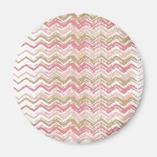 Íman Padrão Coral Spice Scribble ZigZag Chevron