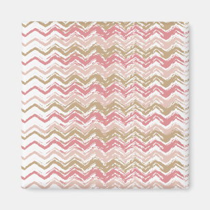Íman Padrão Coral Spice Scribble ZigZag Chevron