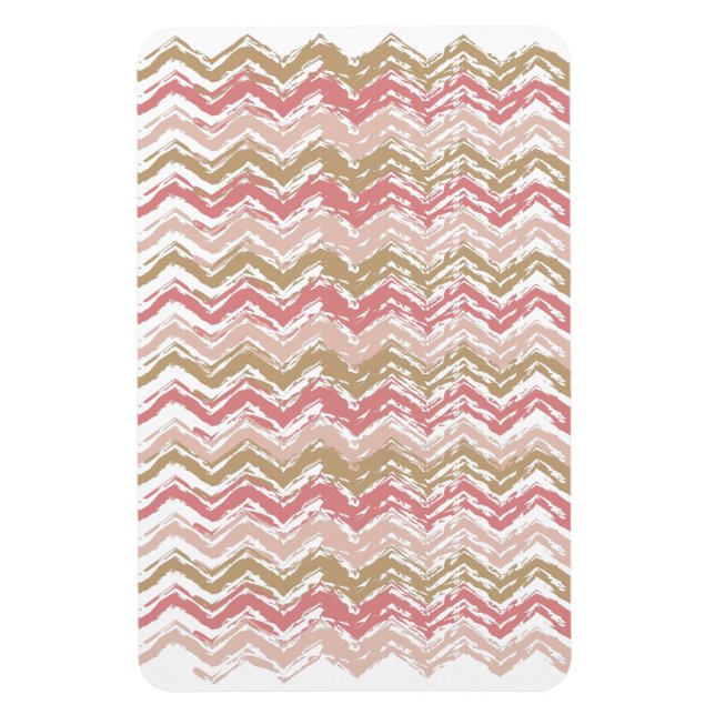 Íman Padrão Coral Spice Scribble ZigZag Chevron (Vertical)