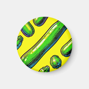 Íman Padrão de Abobrinha de Arte Pop Neon