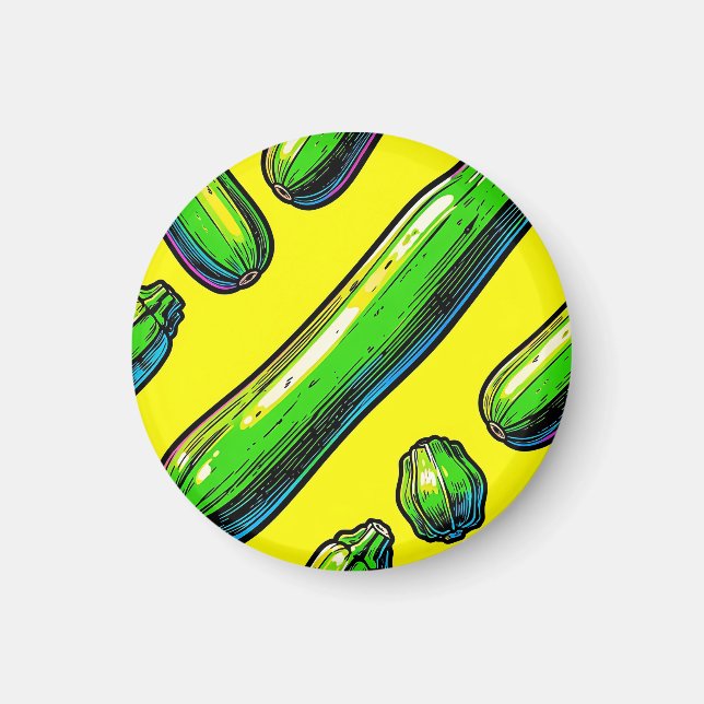 Íman Padrão de Abobrinha de Arte Pop Neon (Frente)