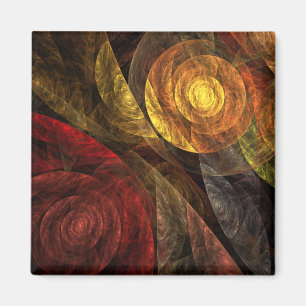 Íman Padrão de Abstrato de Arte Floral Moderna da Flor 