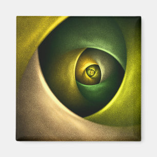 Íman Padrão de Abstrato de Arte Floral Moderna Verde #2