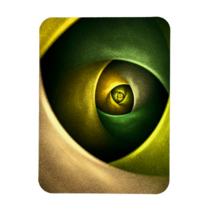 Íman Padrão de Abstrato de Arte Floral Moderna Verde #2